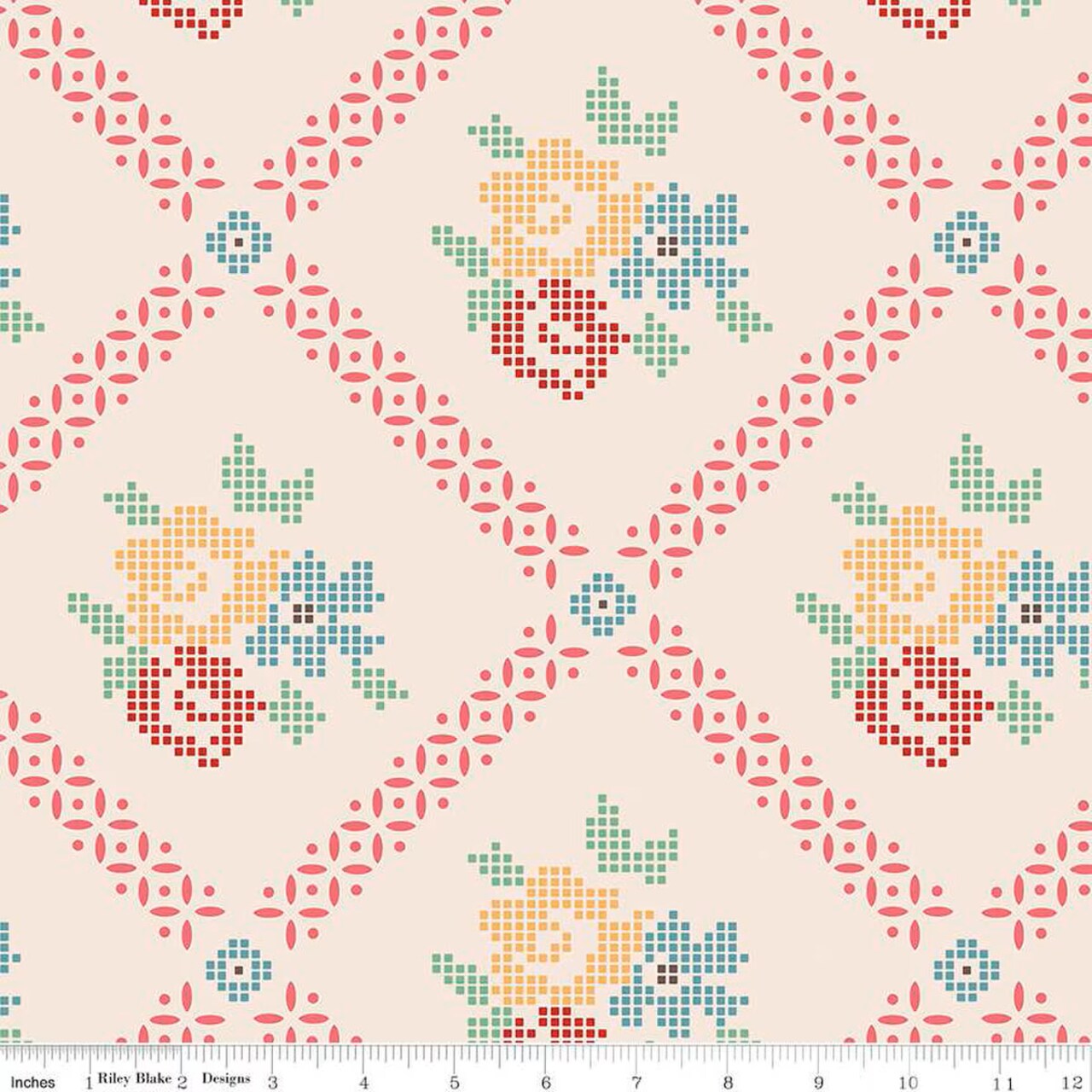 Fabric Riley Blake Multi Mercantile Adore 108" Wide Back by the Quarter Yard WB14408-MULTI